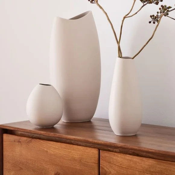 West Elm Organic Ceramic Taupe Bud Vase - Picture 2 of 8